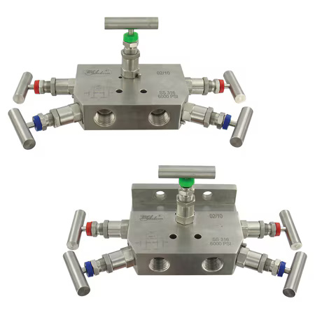 5-Valve Block & Bleed Manifold, 316 SS for Oil, Water, Air & Steam